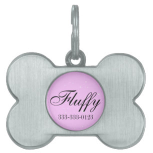 Médaillons Pour Animaux Domestiques Balise d'identification de chien rose