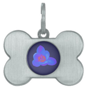Médaillons Pour Animaux Domestiques Balise Fleur de crocus avec animal de compagnie ch