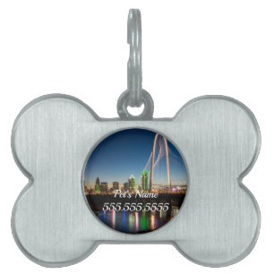 Médaillons Pour Animaux Domestiques Balise ID animal de compagnie Dallas Skyline Dawn