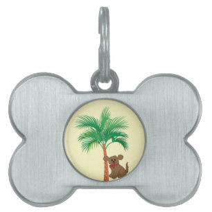 Médaillons Pour Animaux Domestiques Balise ID animal de compagnie Palm Tree
