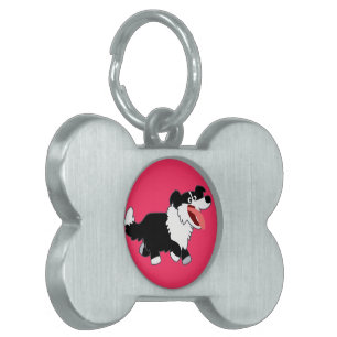 Médaillons Pour Animaux Domestiques Balise Jolie bordure Collie Pet