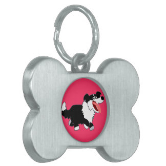 Médaillons Pour Animaux Domestiques Balise Jolie bordure Collie Pet