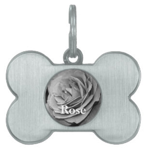 Médaillons Pour Animaux Domestiques Balise Nom de l'animal de compagnie Rose noir et b