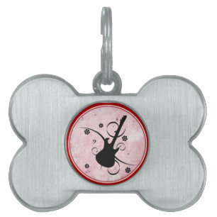 Médaillons Pour Animaux Domestiques Balise pour animal de compagnie de guitare