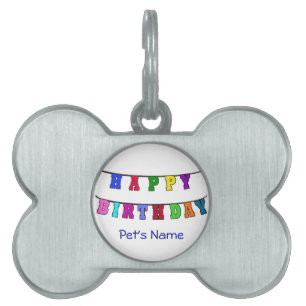 Médaillons Pour Animaux Domestiques Bannière de joyeux anniversaire