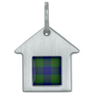 Médaillons Pour Animaux Domestiques Barclay tartan bleu vert plaid