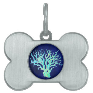 Médaillons Pour Animaux Domestiques Barrière de Corail bleu chic littoral nautique
