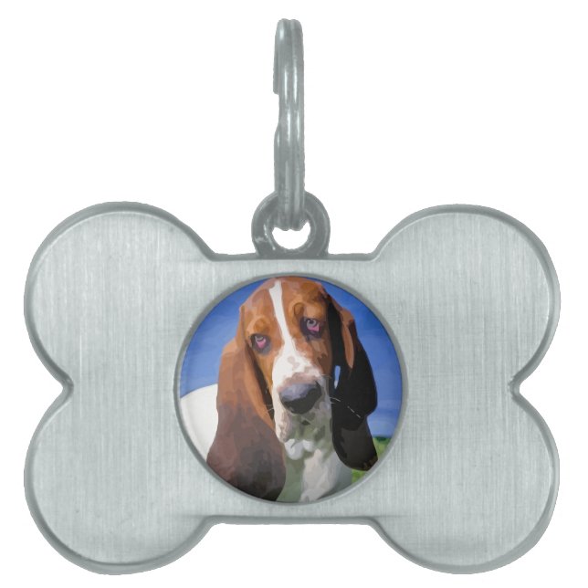 Médaillons Pour Animaux Domestiques Basset Hound Chien Design (Devant)