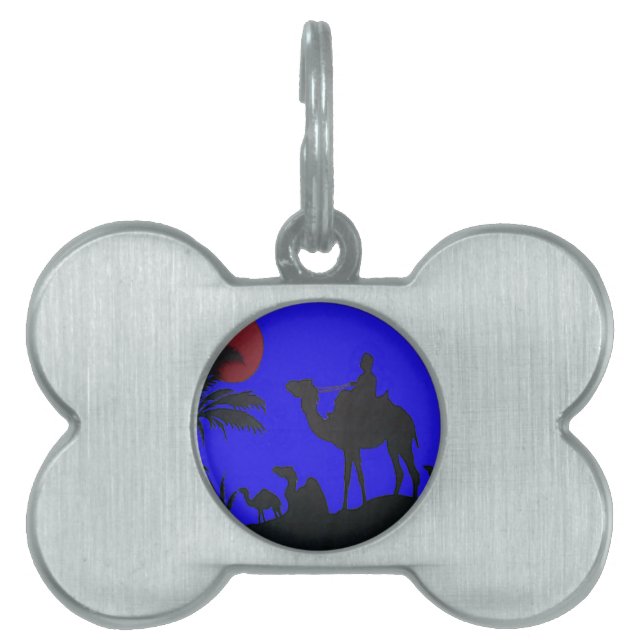 Médaillons Pour Animaux Domestiques Beau Extraordinaire Sunset Camel Safari Art Imprim (Devant)