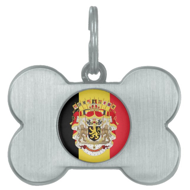 Médaillons Pour Animaux Domestiques Belgium Flag & COA (Devant)