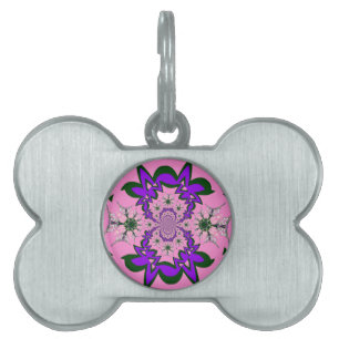 Médaillons Pour Animaux Domestiques Belle Bébé rose Floral Purple Shade Motif Art