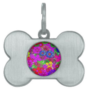Médaillons Pour Animaux Domestiques Belle couleur Extraordinaire motif floral design