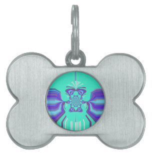 Médaillons Pour Animaux Domestiques Belle couleur vectorielle bleu cyan cyan iridescen