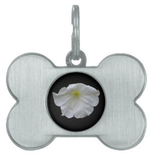 Médaillons Pour Animaux Domestiques Belle étiquette blanche Petunia Pet