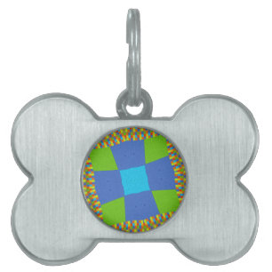 Médaillons Pour Animaux Domestiques Belle Extraordinaire Vert Bleu Cyan Art Design d'i