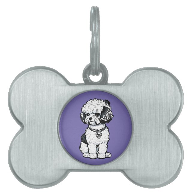 Médaillons Pour Animaux Domestiques Bichon frisé (Devant)