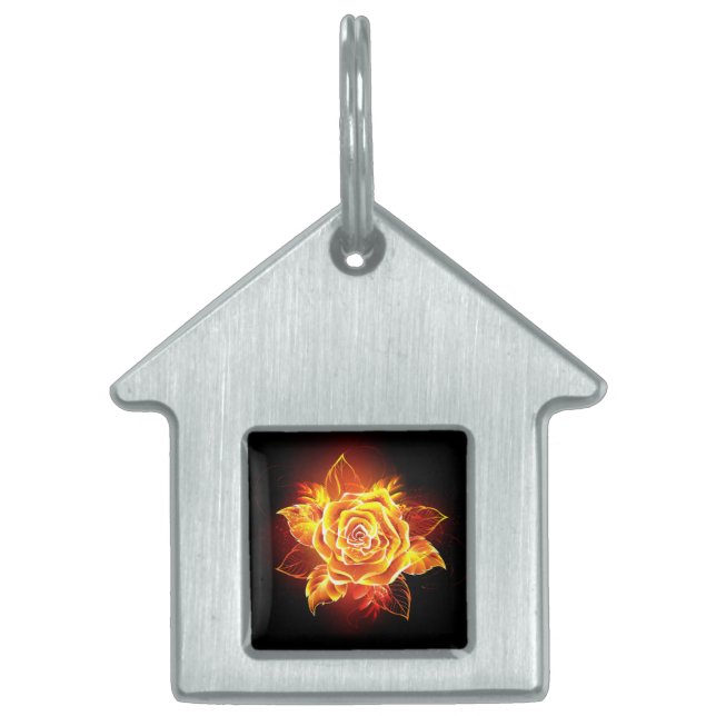 Médaillons Pour Animaux Domestiques Blooming Fire Rose (Devant)