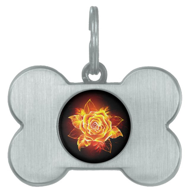 Médaillons Pour Animaux Domestiques Blooming Fire Rose (Devant)
