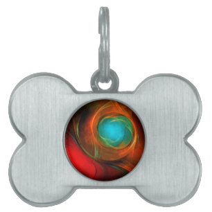 Médaillons Pour Animaux Domestiques Blue Eye Moderne Abstrait Art Cool Motif #16