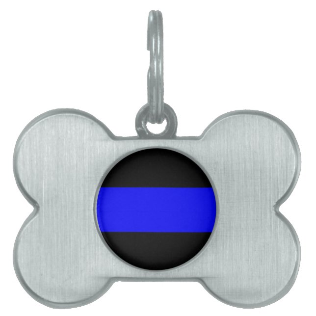 Médaillons Pour Animaux Domestiques Blue Line mince (Devant)
