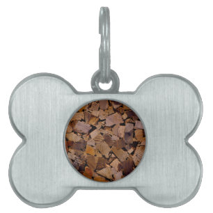 Médaillons Pour Animaux Domestiques Bois de chauffage rustique cabine bois écorce mot