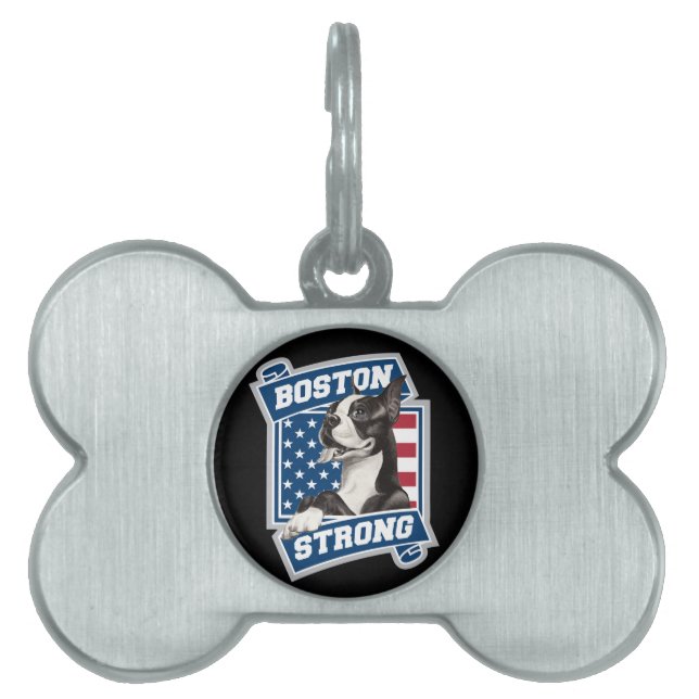 Médaillons Pour Animaux Domestiques BOSTON STRONG TERRIER style crête (Devant)