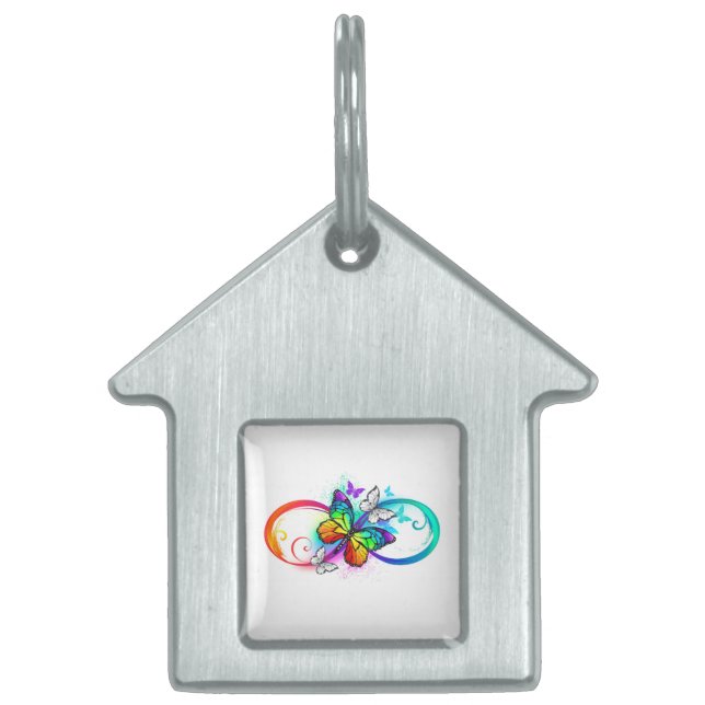 Médaillons Pour Animaux Domestiques Bright infinity with rainbow butterfly (Devant)