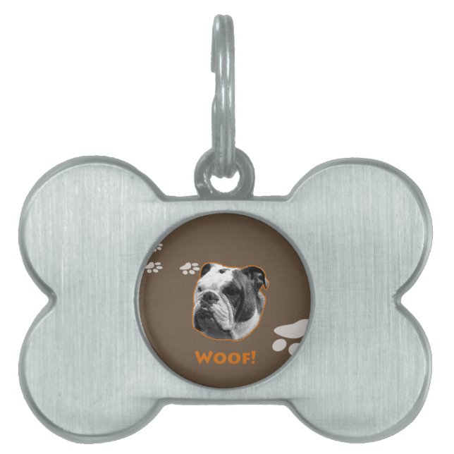 Médaillons Pour Animaux Domestiques Bulldog Woof (Devant)