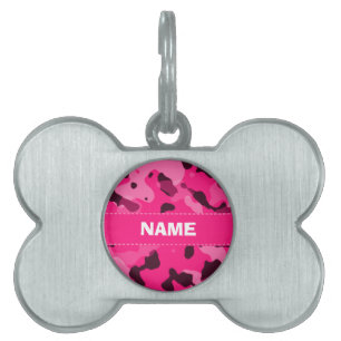 Médaillons Pour Animaux Domestiques Camo rose profond ; Camouflage