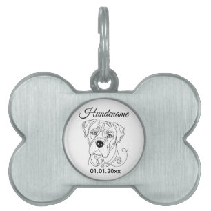 Médaillons Pour Animaux Domestiques Cane Corso Ligne minimale Art personnalisé Tag