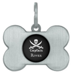 Médaillons Pour Animaux Domestiques Capitaine pirate personnalisé