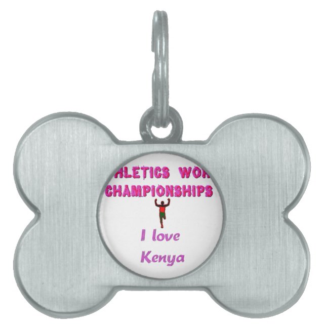 Médaillons Pour Animaux Domestiques Championnats du monde d'athlétisme Kenya Runner :  (Devant)