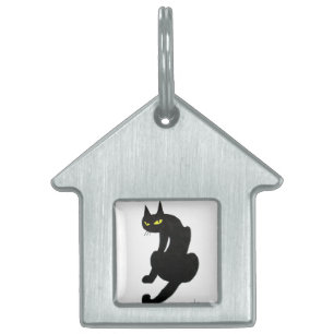 Médaillons Pour Animaux Domestiques CHAT NOIR blanc