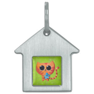 Médaillons Pour Animaux Domestiques Chat orange mignon avec l'étoile