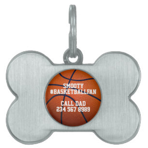 Médaillons Pour Animaux Domestiques Chien Chat Amateur de Basket-ball