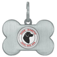 Chien Diabétique En Texte Rouge Avec Silhouette De