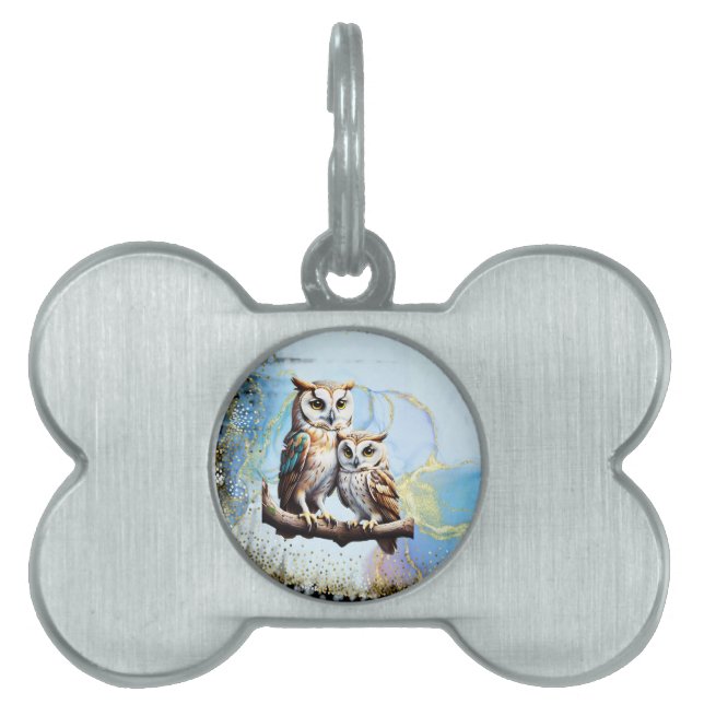 Médaillons Pour Animaux Domestiques Chouettes (Devant)