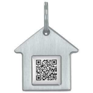 Médaillons Pour Animaux Domestiques Code QR Minimaliste Nettoyer Simple Blanc Scanna