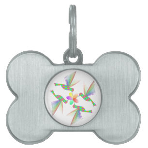 Médaillons Pour Animaux Domestiques Colibris Arc-En-Ciel Embrasser Une Fleur
