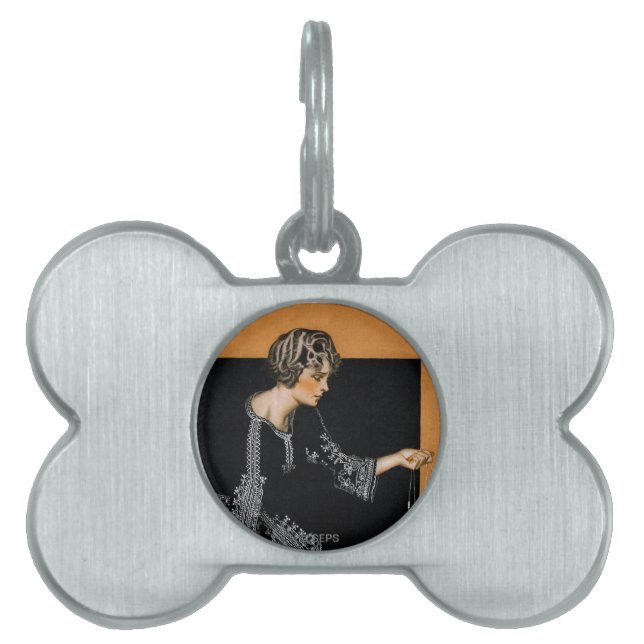 Médaillons Pour Animaux Domestiques Collier cassé de perle (Devant)