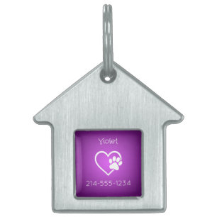 Médaillons Pour Animaux Domestiques Collier personnalisé pour chien avec nom en violet