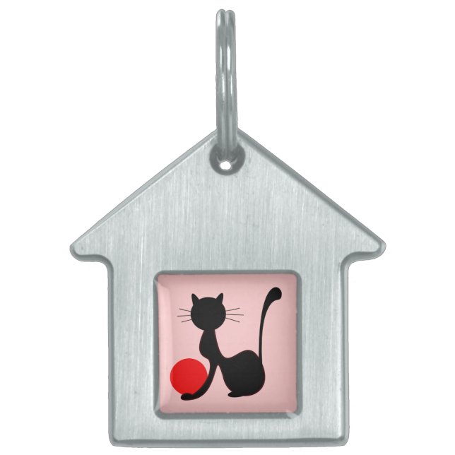 Médaillons Pour Animaux Domestiques Collier pour chat noir (Devant)