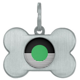 Médaillons Pour Animaux Domestiques Colorbloc noir blanc et cercle vert
