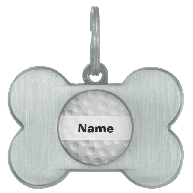 Médaillons Pour Animaux Domestiques Cool Blanc Golf Ball Texture, Golfeur (Devant)