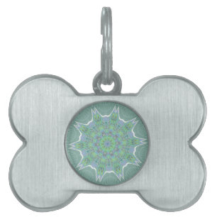 Médaillons Pour Animaux Domestiques Cool vert motif floral