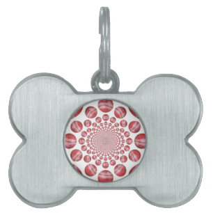 Médaillons Pour Animaux Domestiques Crimson Vortex : Belle Balle de Cricket Rouge