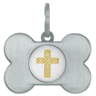 Médaillons Pour Animaux Domestiques Croix d'or