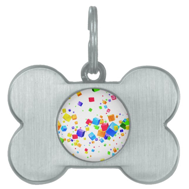 Médaillons Pour Animaux Domestiques Cubes colorés 1 (Devant)