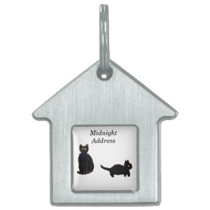 Médaillons Pour Animaux Domestiques Cute Kitty Art Chats noirs