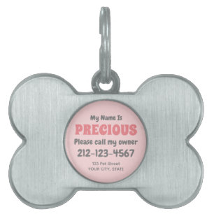 Médaillons Pour Animaux Domestiques Cute Retro Blush Rose Girl Chien Personnalisé